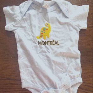 Unique Dinosaur Montreal Onesie, 6 mo.